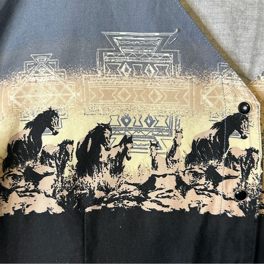Roper Western Equestrian Cowgirl Horses V-Neck‎ Button Up Shirt Womens Plus 2X - Picture 3 of 9